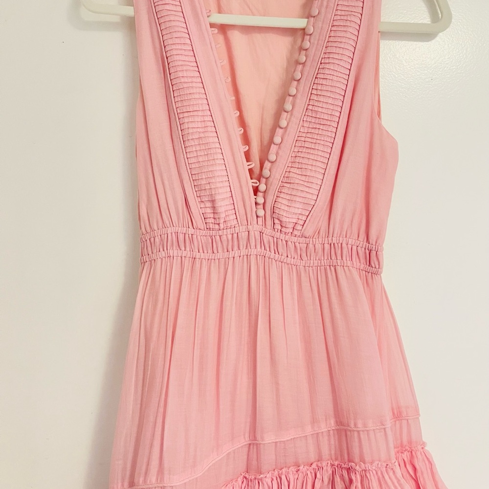 Pink ruffle loveshackfancy dress long xs